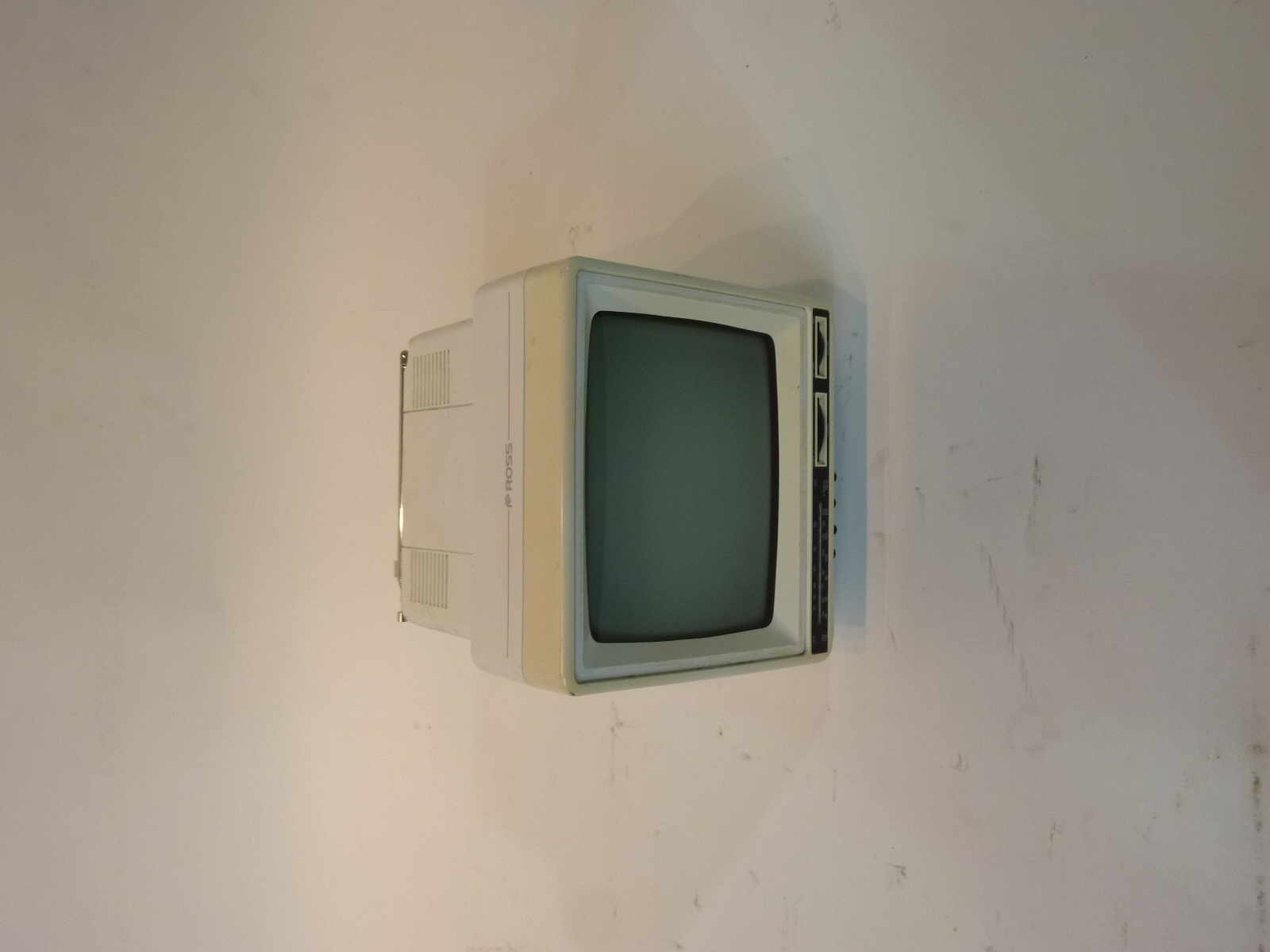 Mini portable white 1990 s tv london prop hire