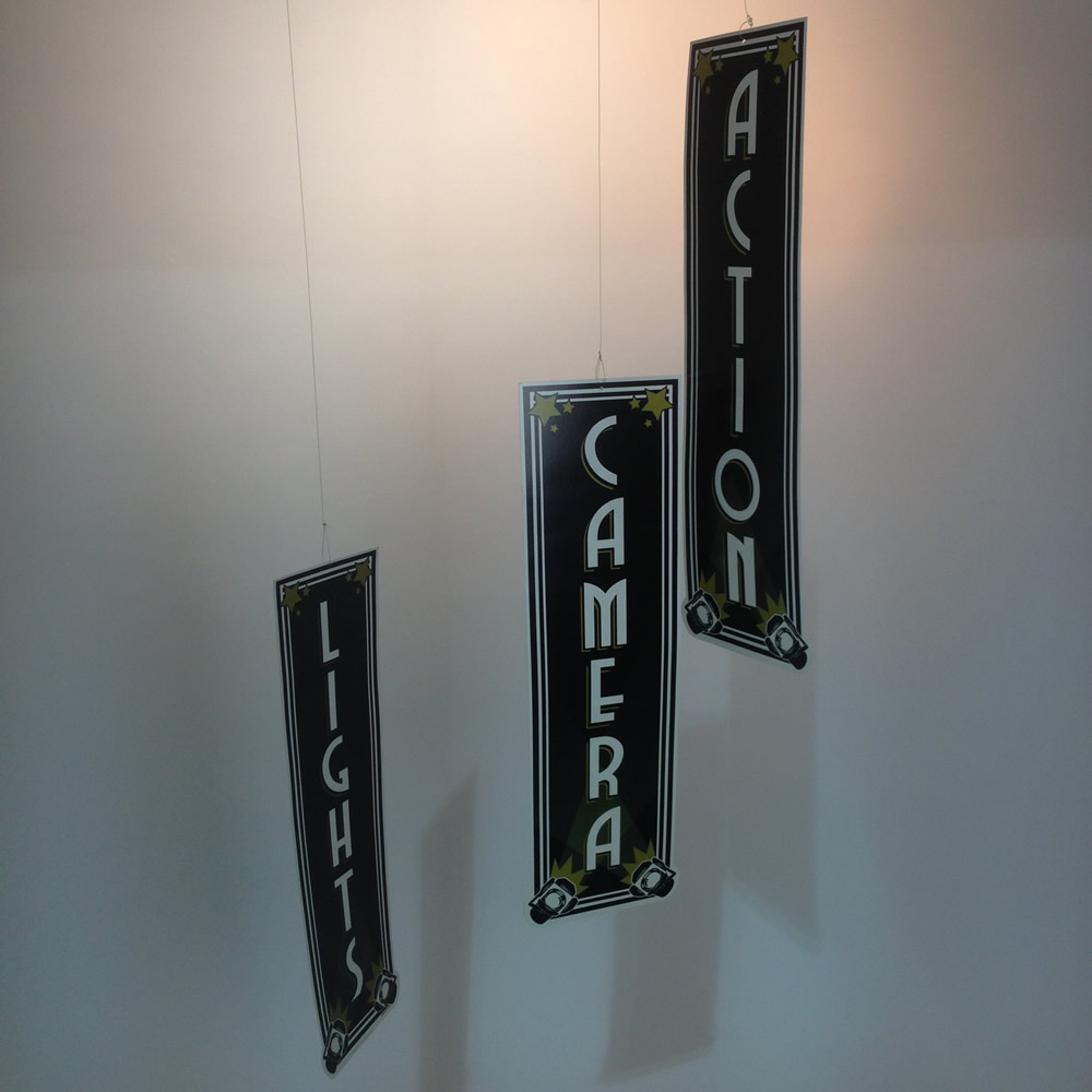 "Lights, Camera, Action" Signs LONDON PROP HIRE