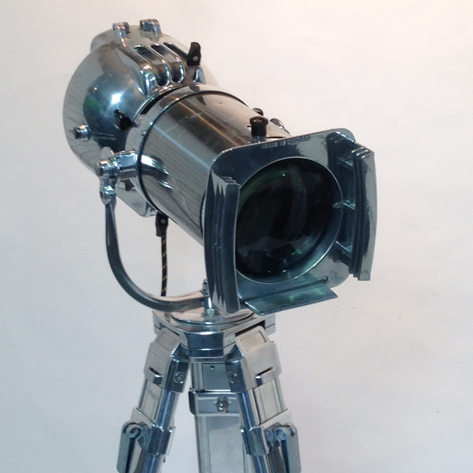 Large Polished Chrome 'Strand Electric' Spotlight (Working) LONDON