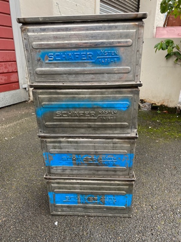Stainless Steel Stacking Crates | 20th Century Props