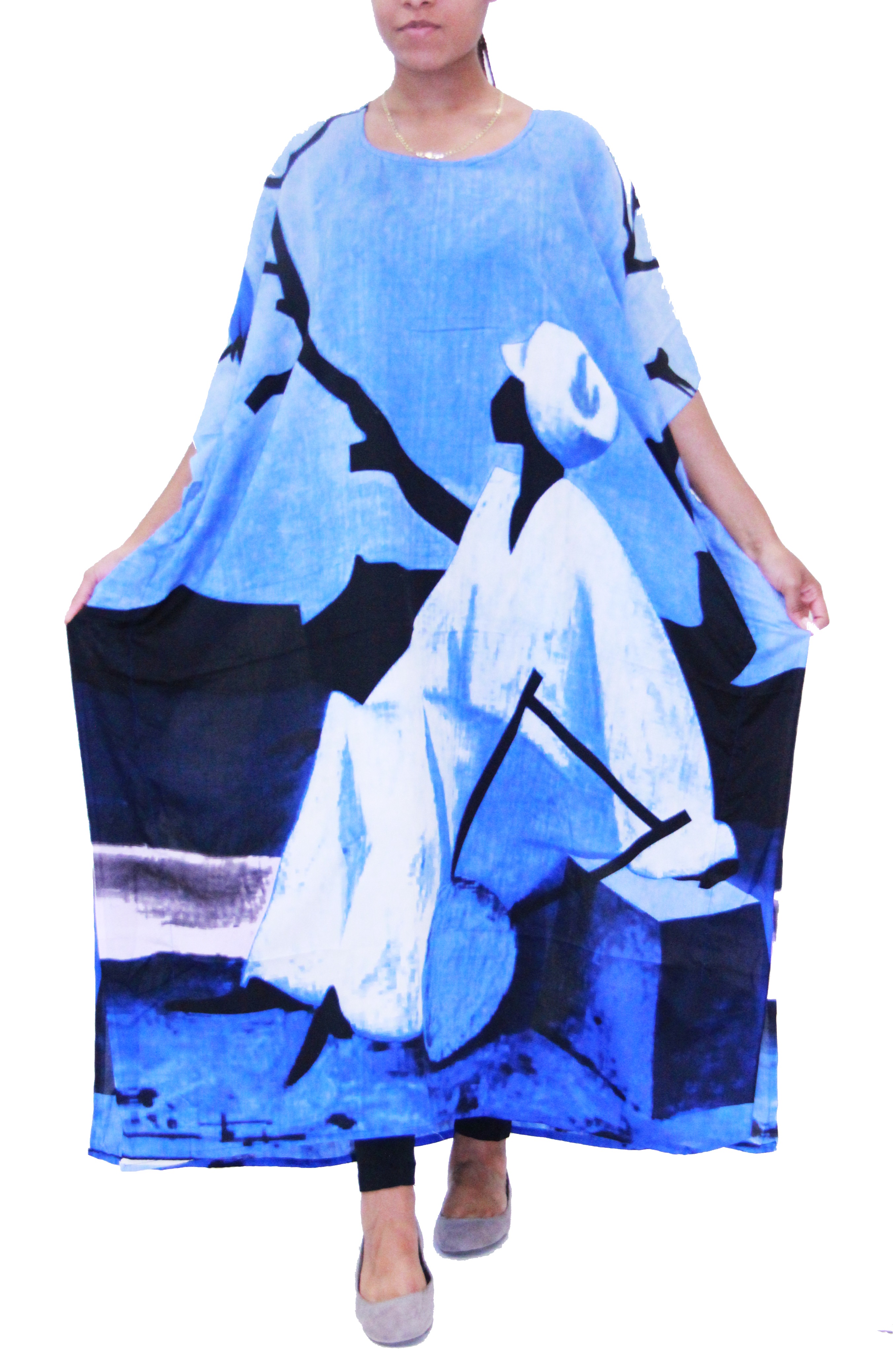 Women's Caftan Dresses Tropical Prints Long Maxi Dress One Size Fits Most - Picture 14 of 51