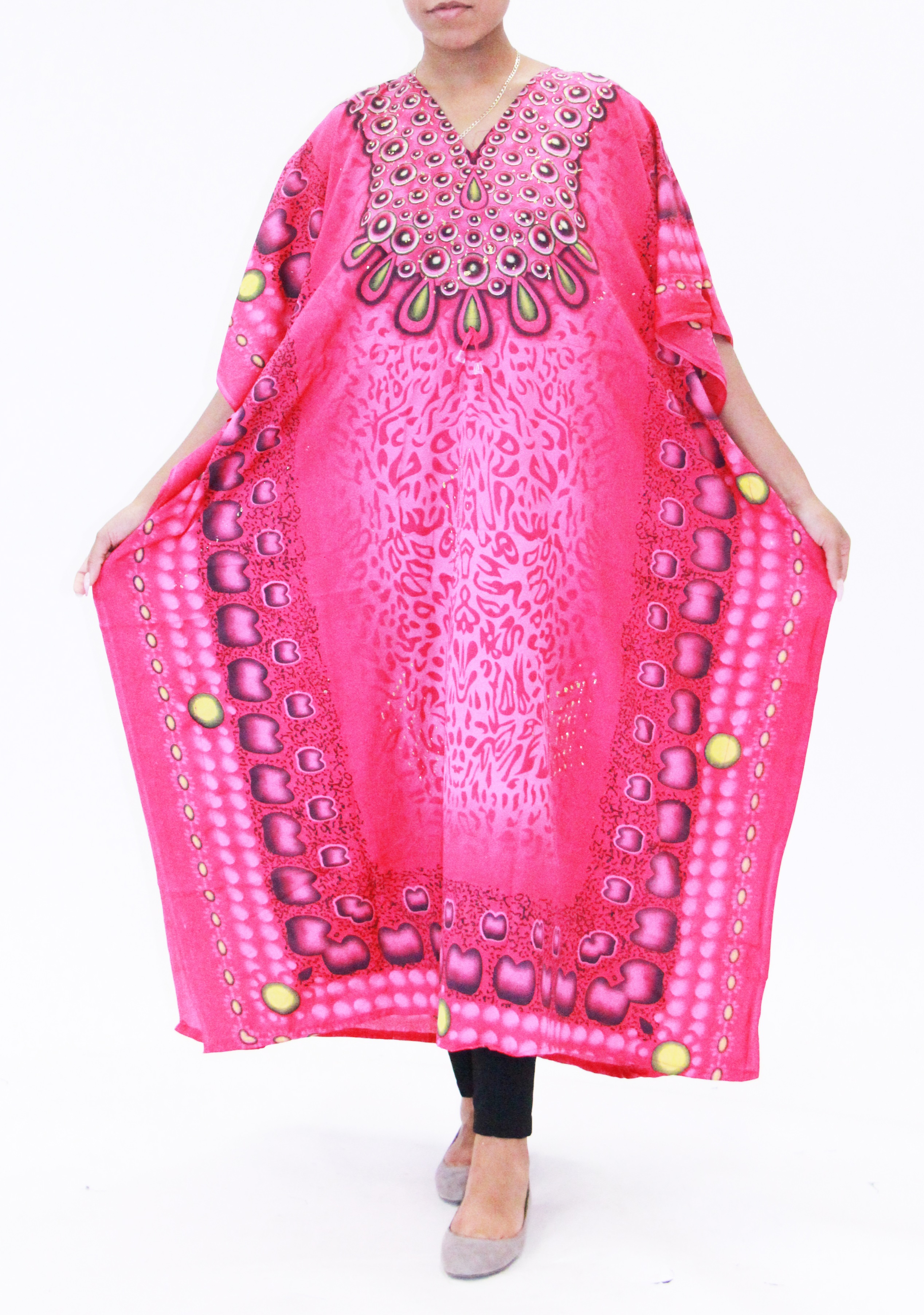 Women's Caftan Dresses Tropical Prints Long Maxi Dress One Size Fits Most - Picture 45 of 51