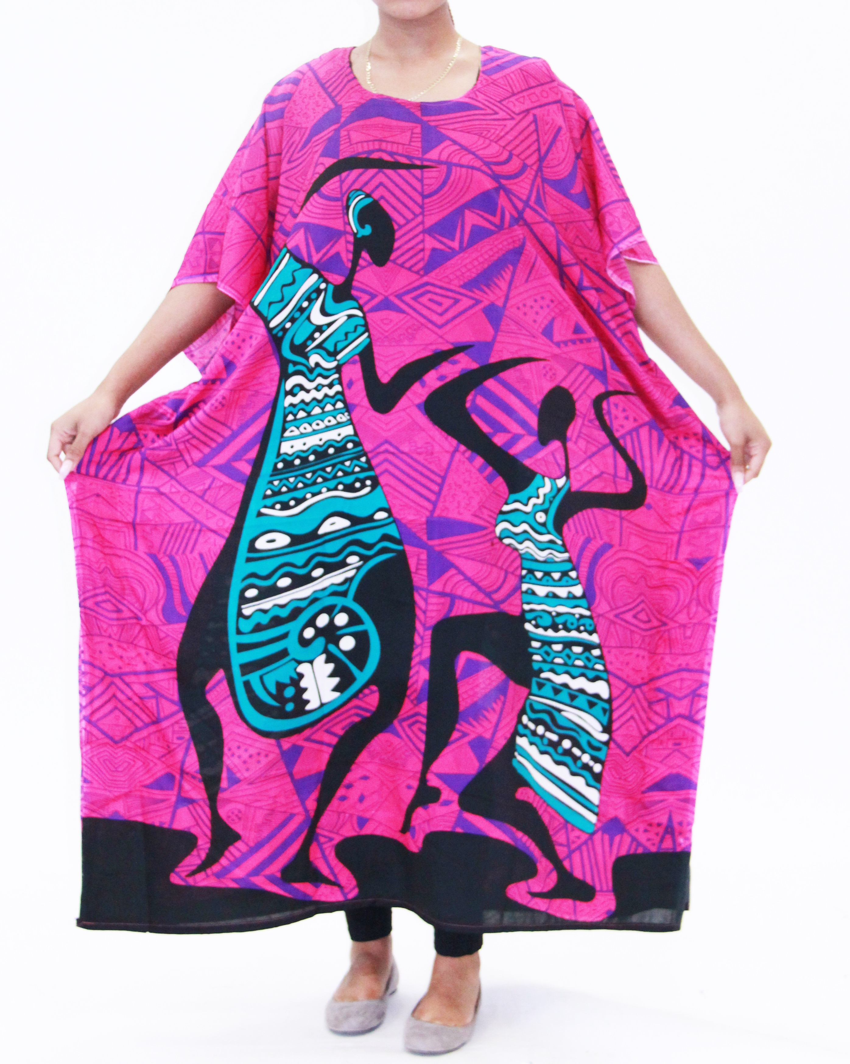 Women's Caftan Dresses Tropical Prints Long Maxi Dress One Size Fits Most - Picture 37 of 51