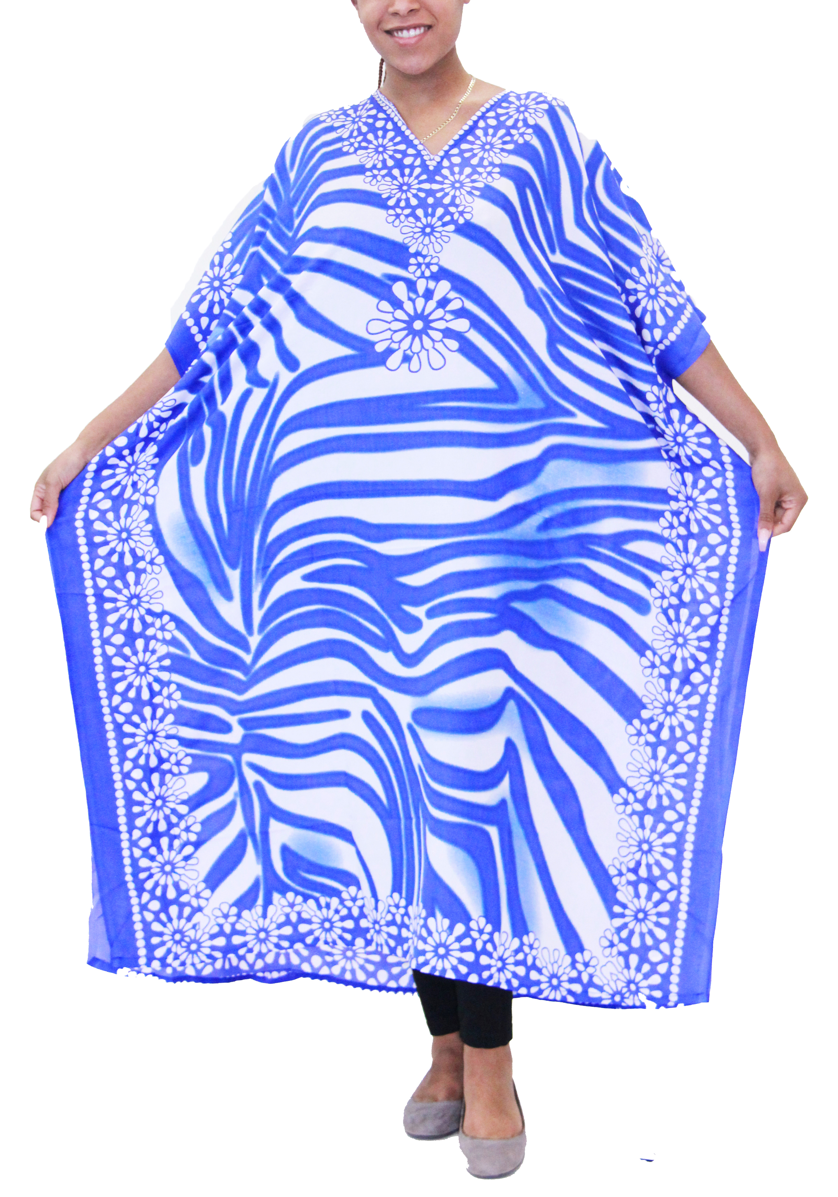 Women's Caftan Dresses Tropical Prints Long Maxi Dress One Size Fits Most - Picture 20 of 51