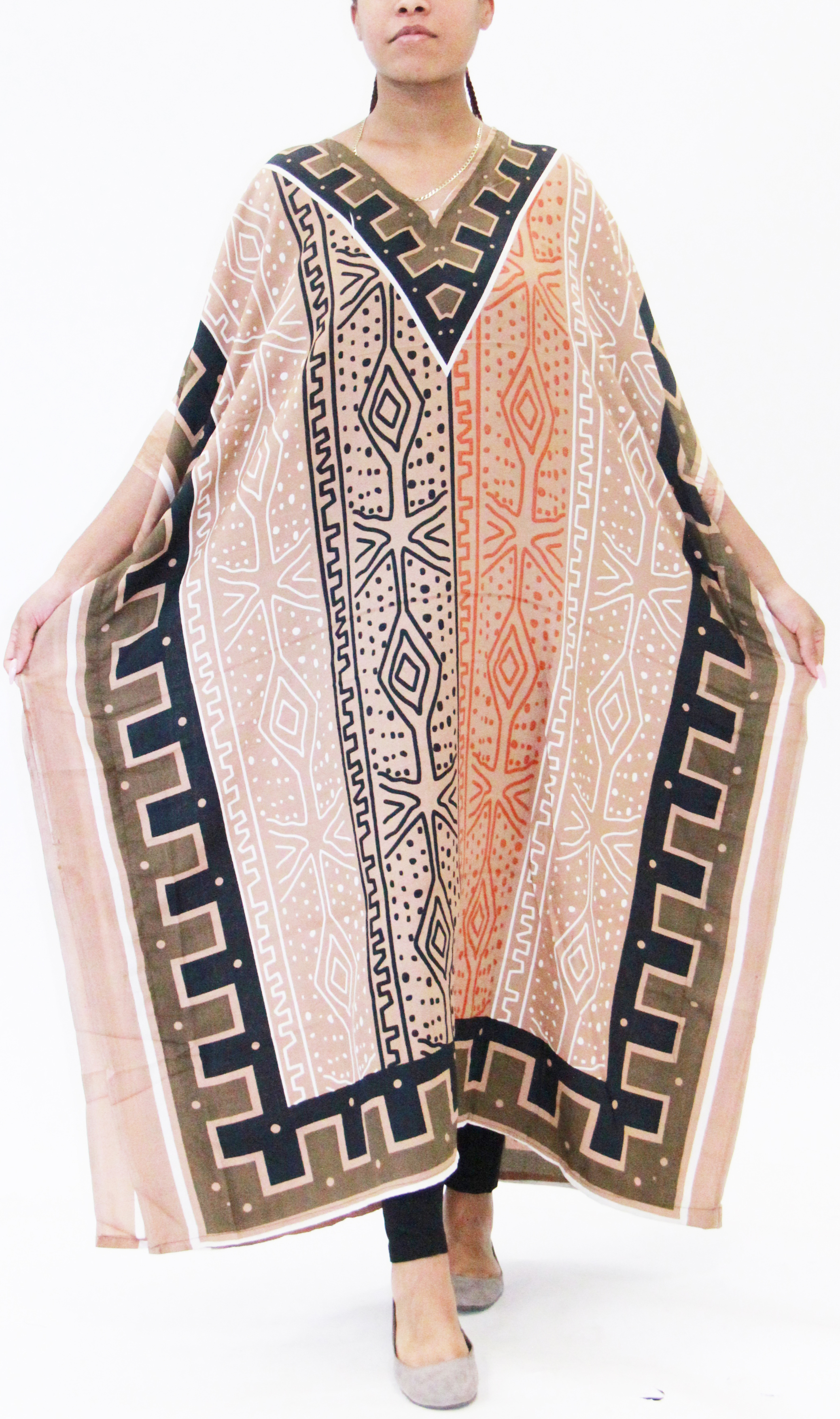 Women's Caftan Dresses Tropical Prints Long Maxi Dress One Size Fits Most - Picture 19 of 51