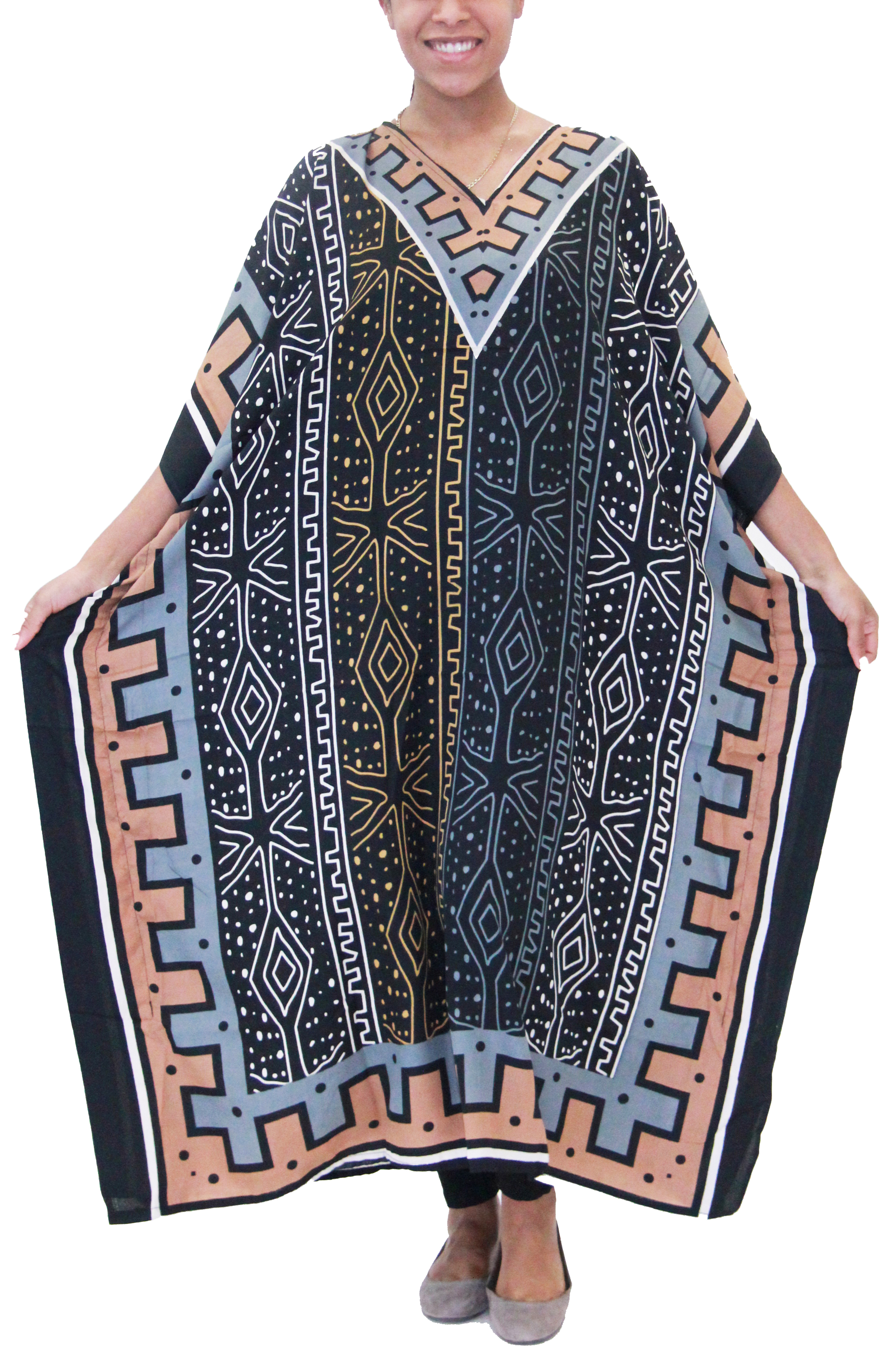 Women's Caftan Dresses Tropical Prints Long Maxi Dress One Size Fits Most - Picture 17 of 51