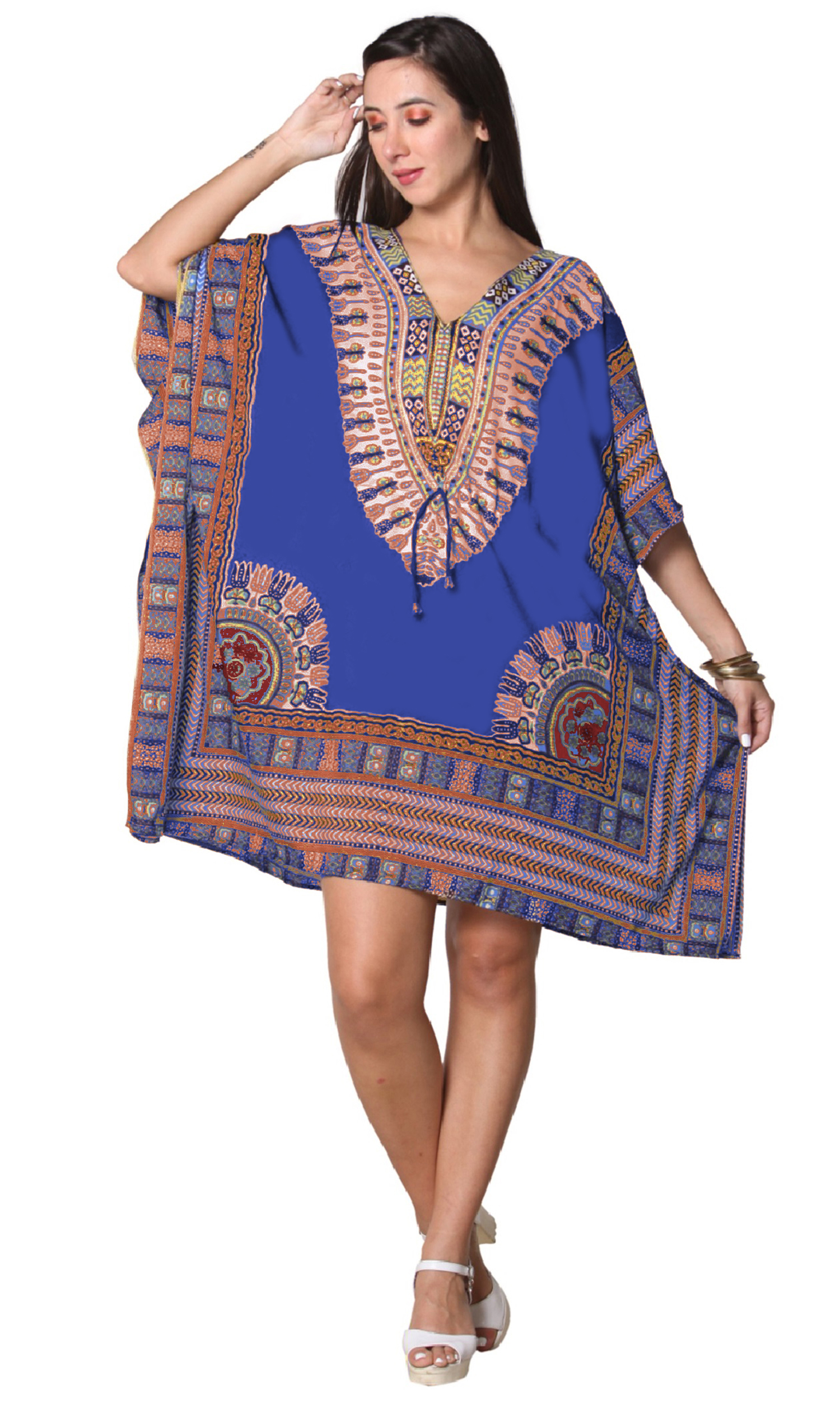 Para mujeres Hermoso Estampado Corto Kimono Caftán Vestido Cubierta Suelto Soltero C - Imagen 13 de 13