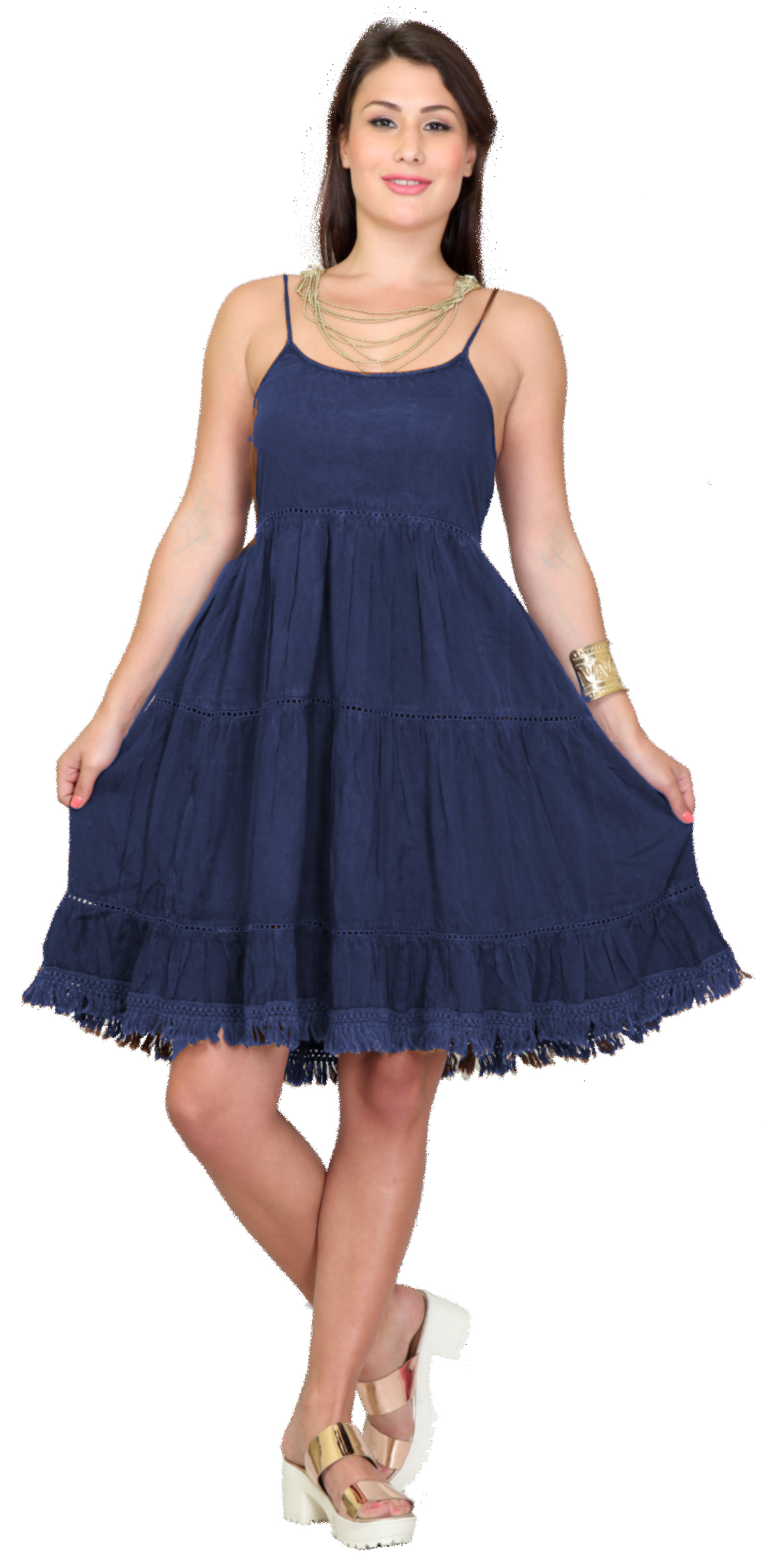 Vestido informal estampado de verano para mujer, vestido para el sol, estampado tie-dye informal u oficial - Imagen 4 de 5