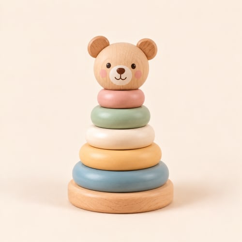 Little Bear Wooden Ring Stacker