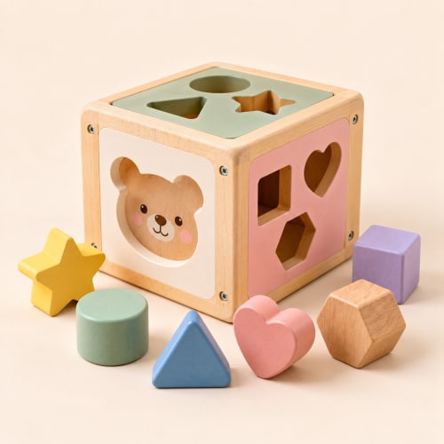 Wooden Shape Sorting Cube