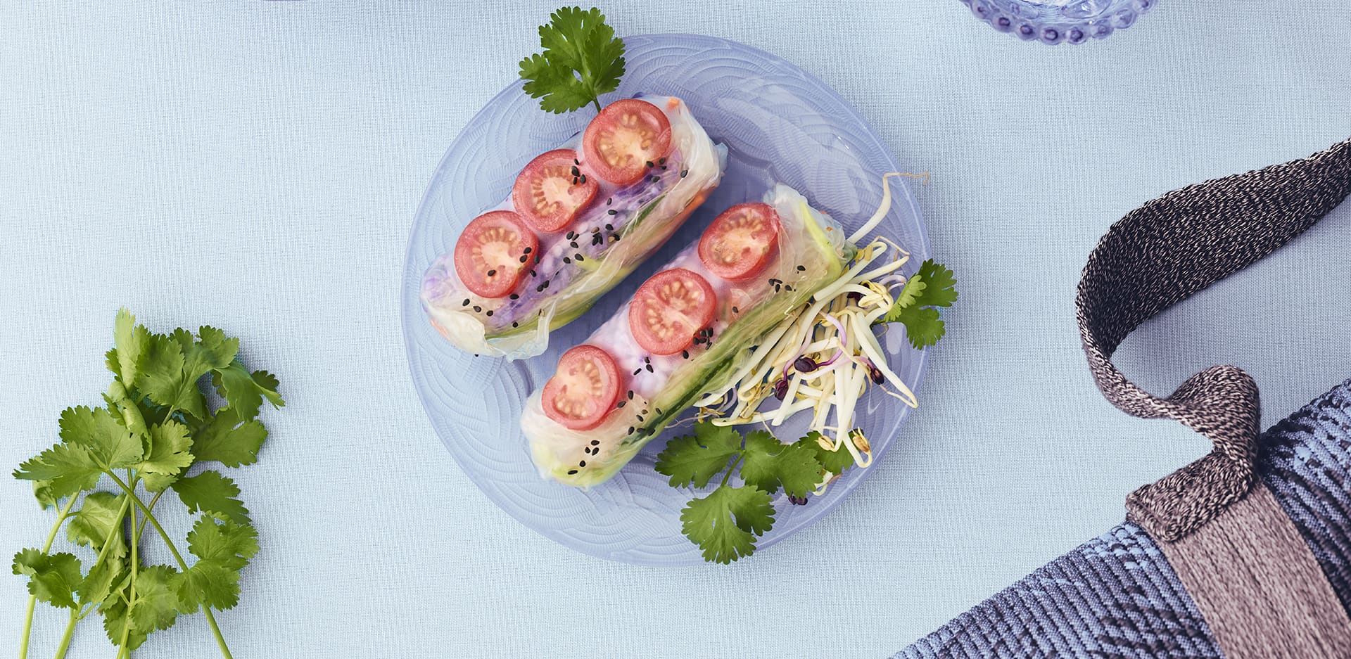 Vietnamese spring rolls met Looye Honingtomaten