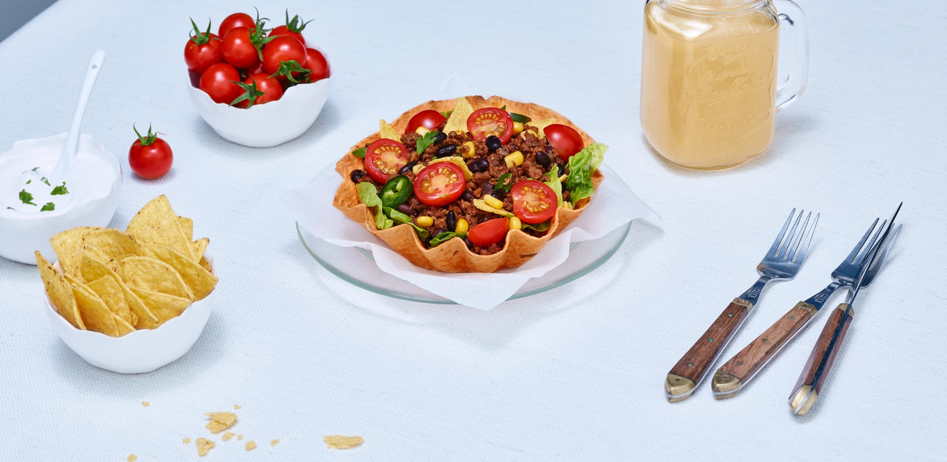 Vegan Crunchy taco bowl met Looye Honingtomaten