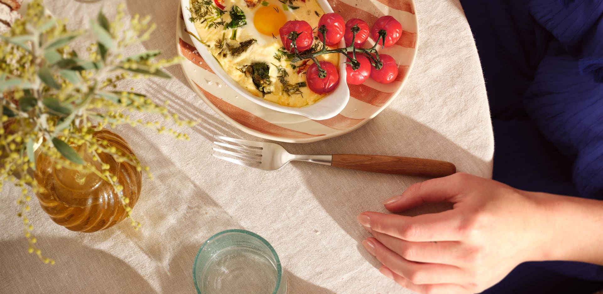 Oeufs en cocotte met spinazie en Looye Honingtomaten