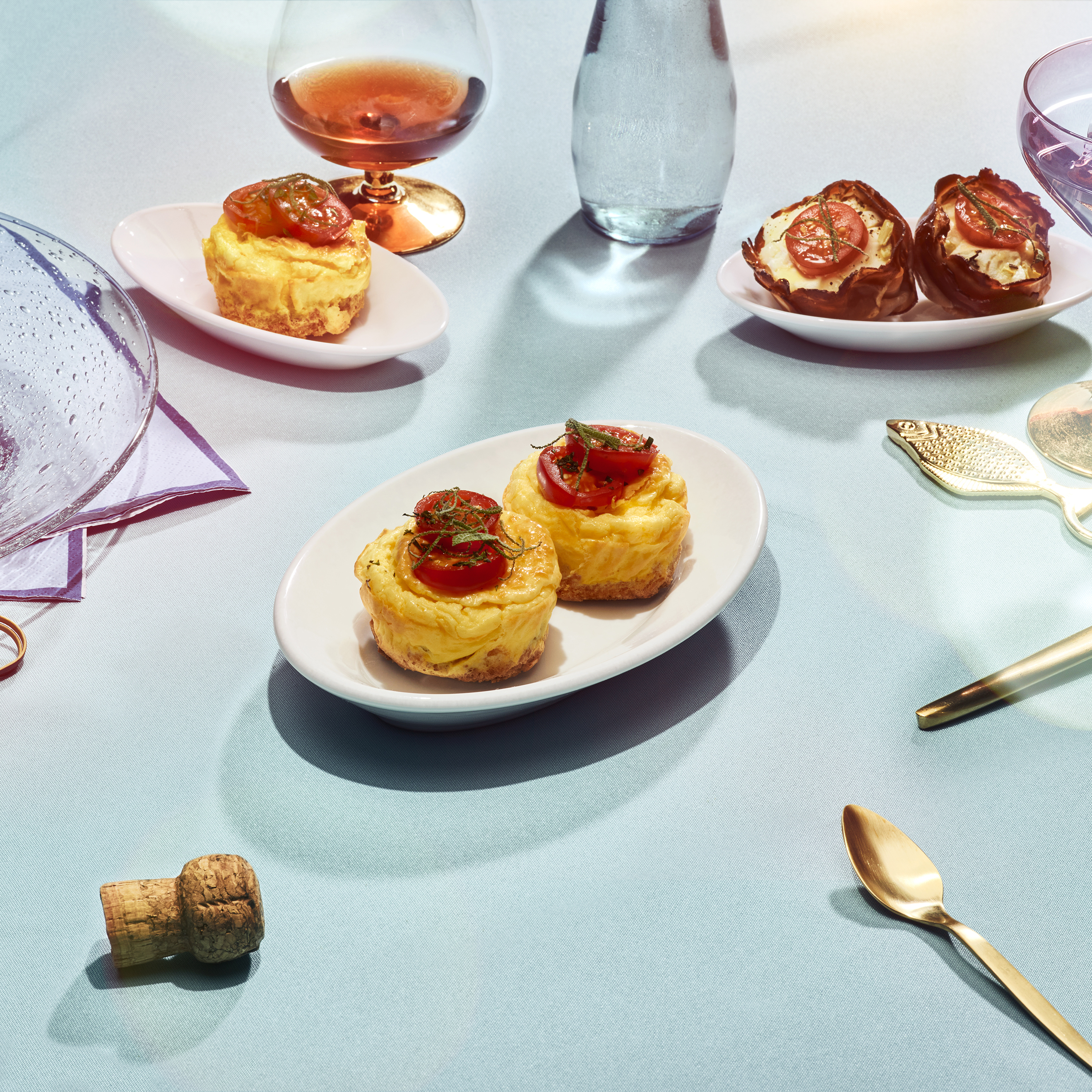 Uientaart in een muffinvorm