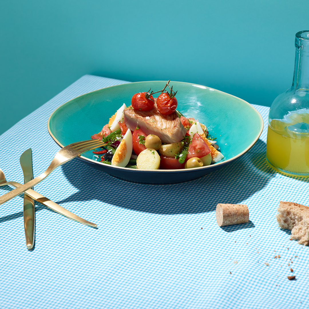 Salade niçoise met verse tonijn