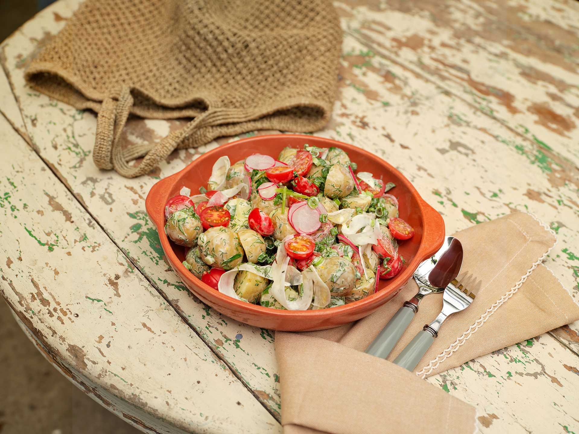 Aardappelsalade met Honingtomaten en dille