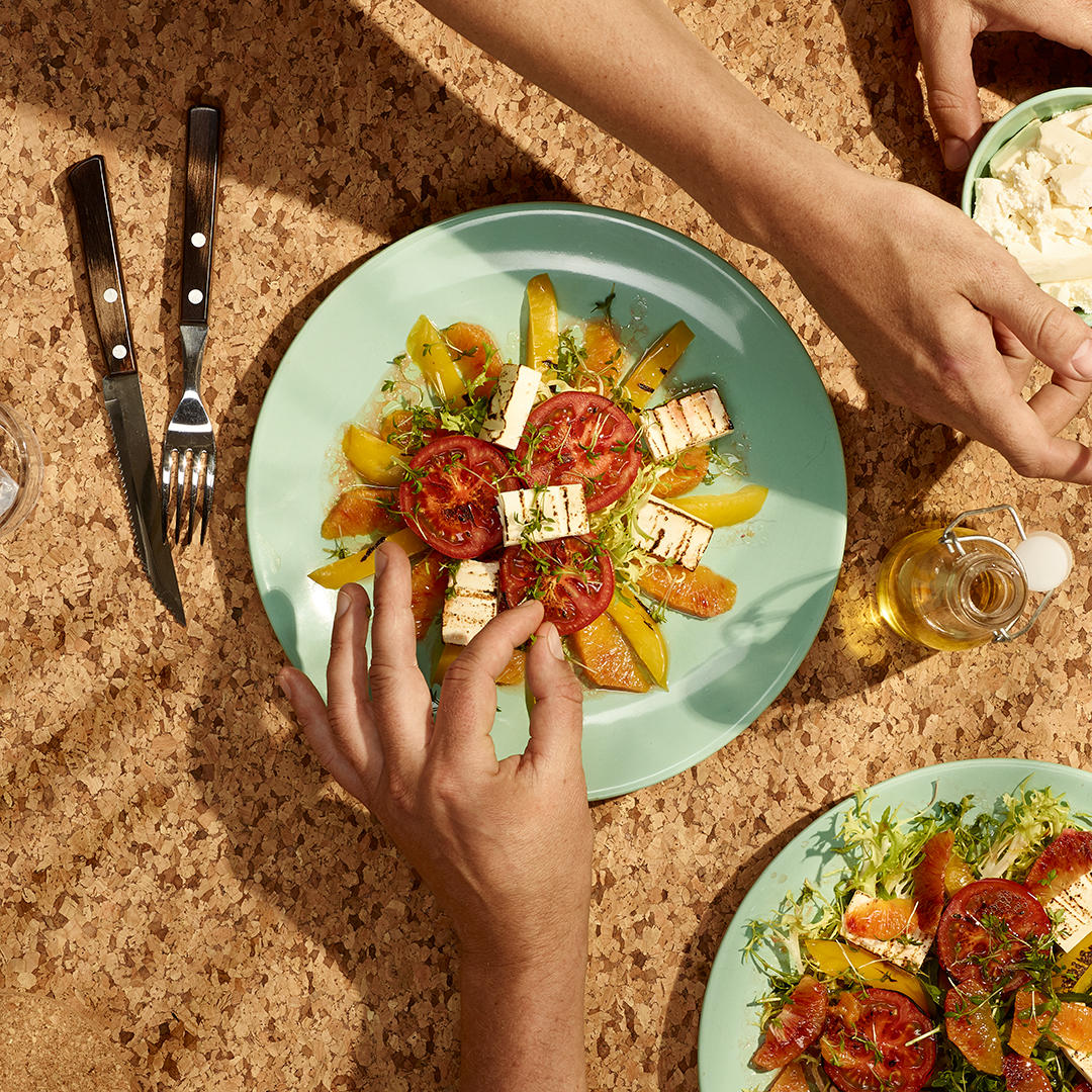 Salade met Looye JOYN, halloumi en bloedsinaasappel