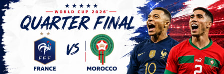 France v Morocco: World Cup 2026 Quarter-Final banner