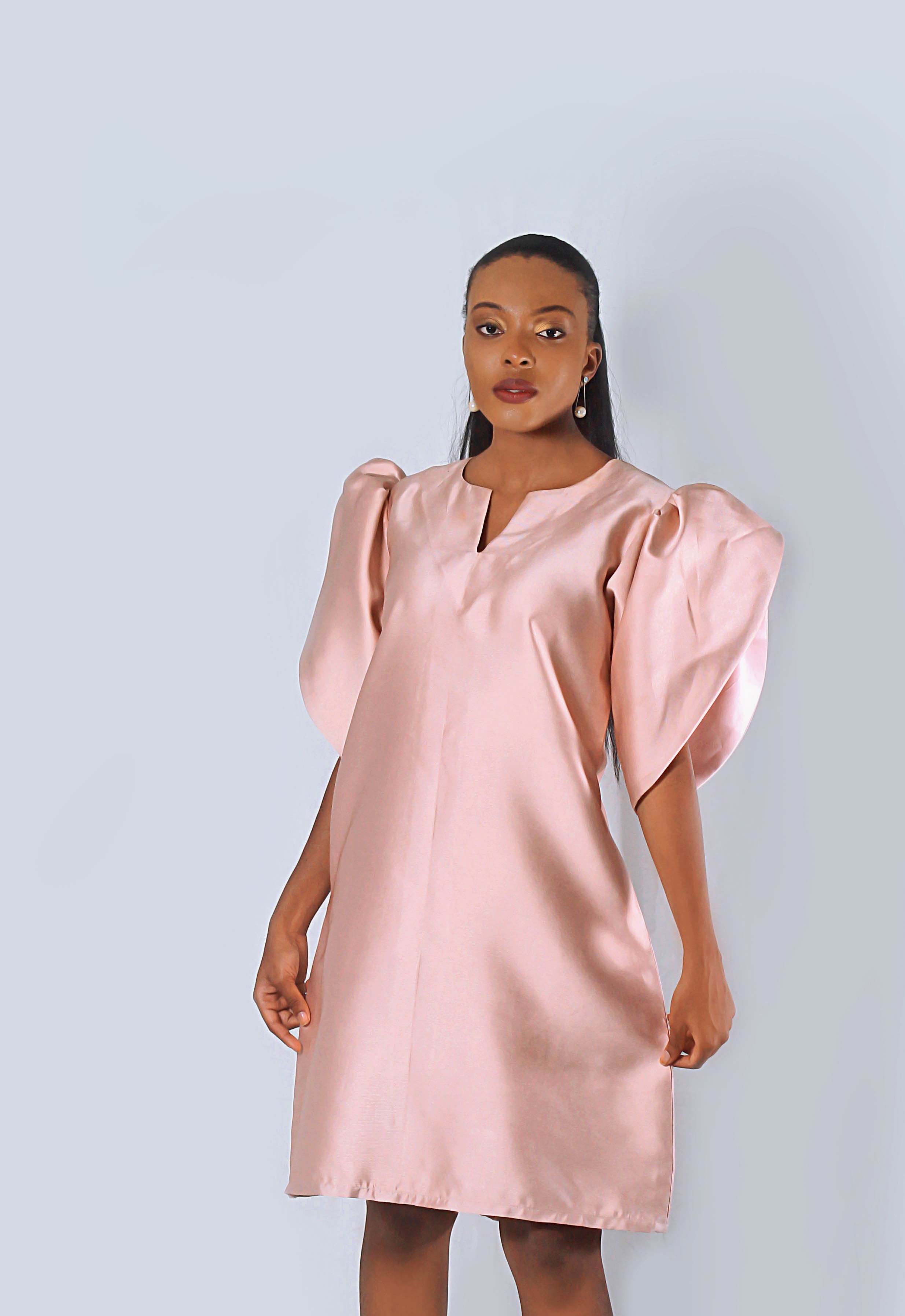 Maya Shift Dress With Petal Sleeves