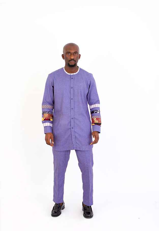 Sahara Periwinkle Print Kaftan Set – Global Inspired Luxury