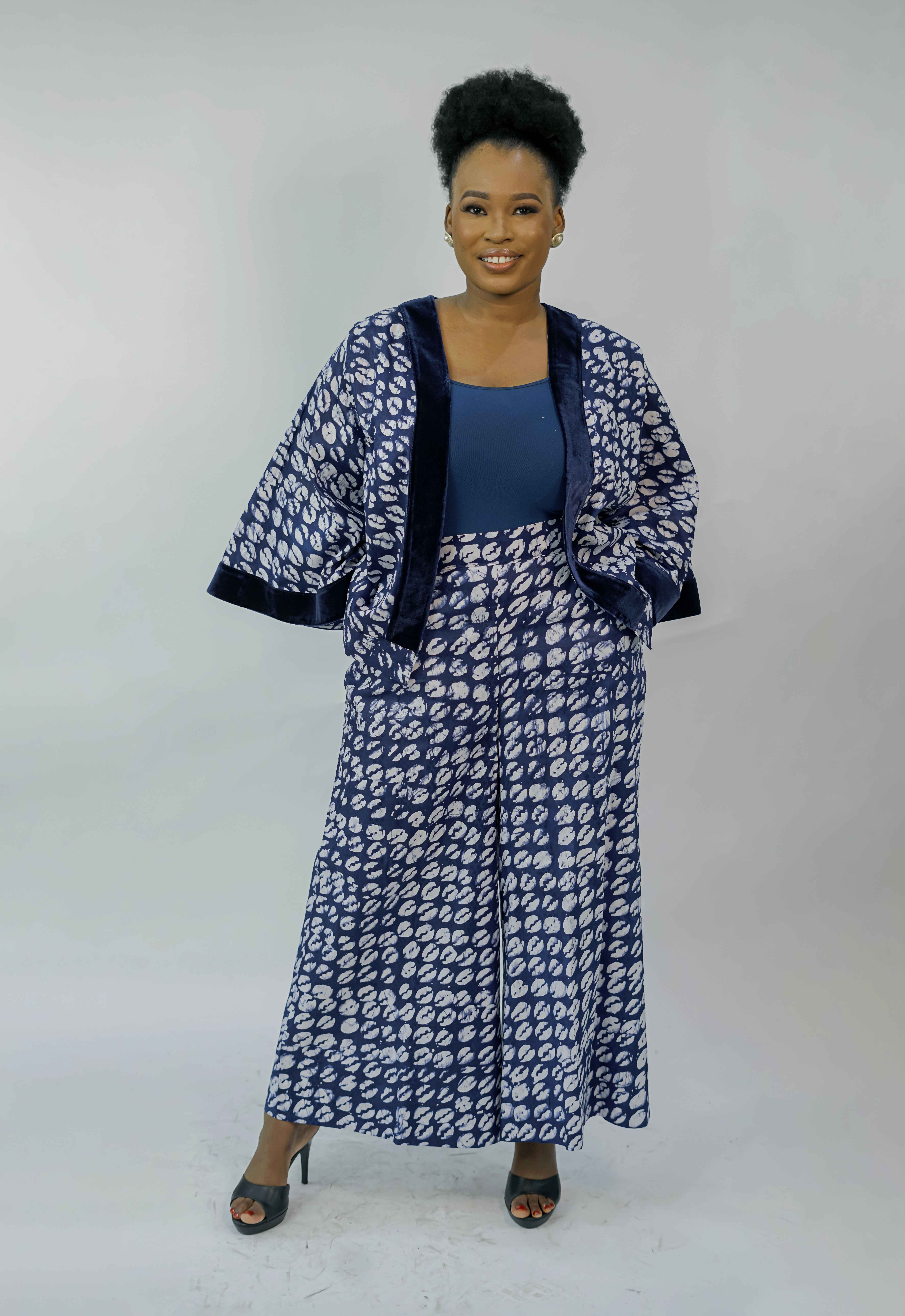 Dimma Adire 2-Piece Jacket And Palazzo Pants Set