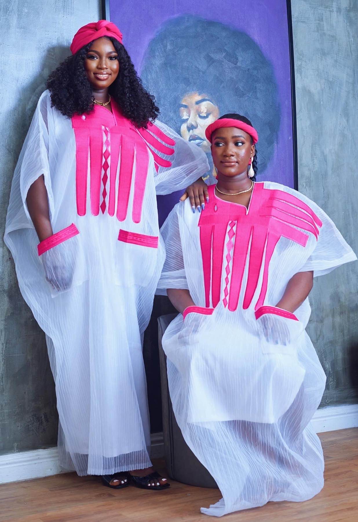 Embroidered Organza Boubou – Crinkled Lightweight Fabric With Inner Slip And Intricate Detailing