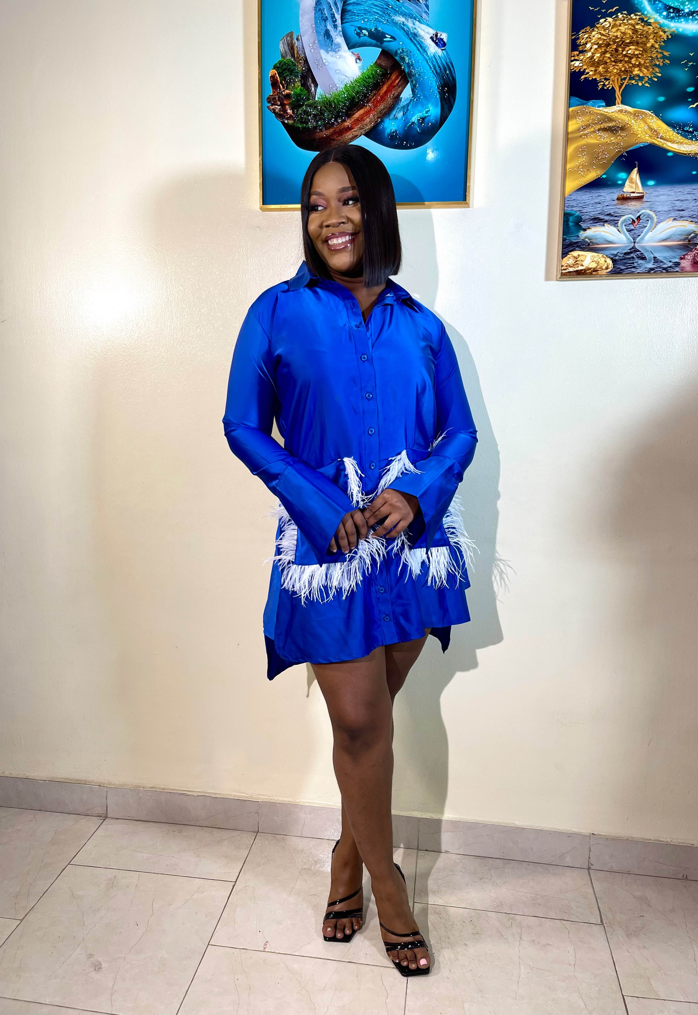 Nkechi Jolie Women's Long Sleeve Shirt Dress