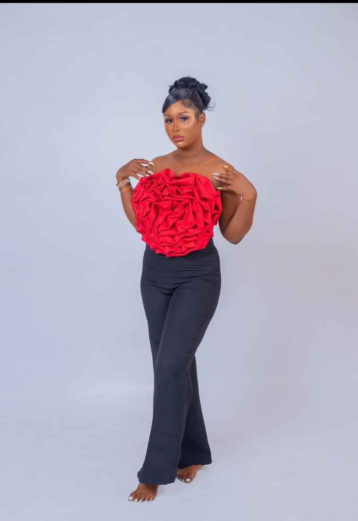 Rose Jumpsuit – Crepe Fabric With Bold Front Rose Detail