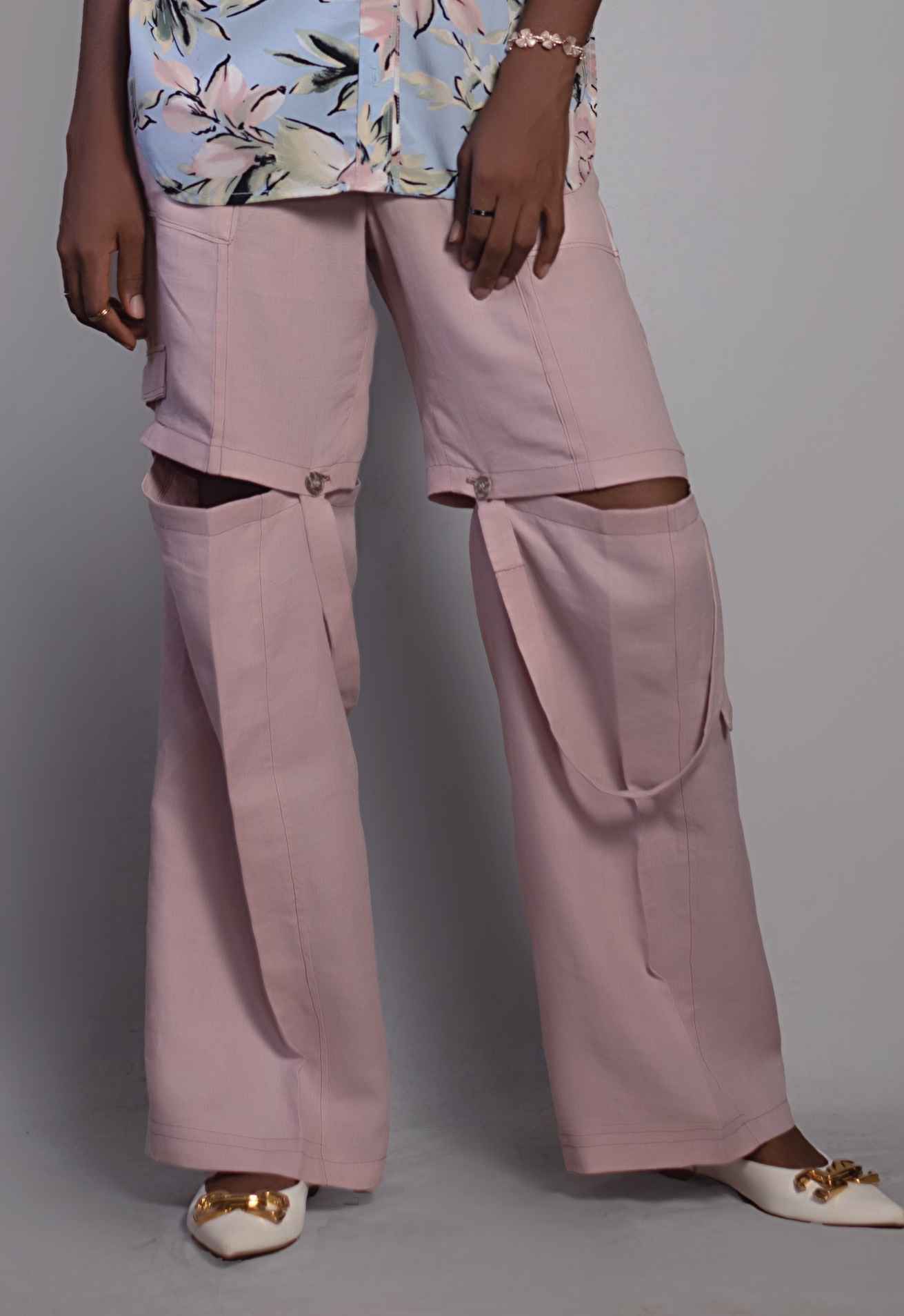 Convertible Linen Cargo Trousers – 2-In-1 Pants To Shorts With Pockets
