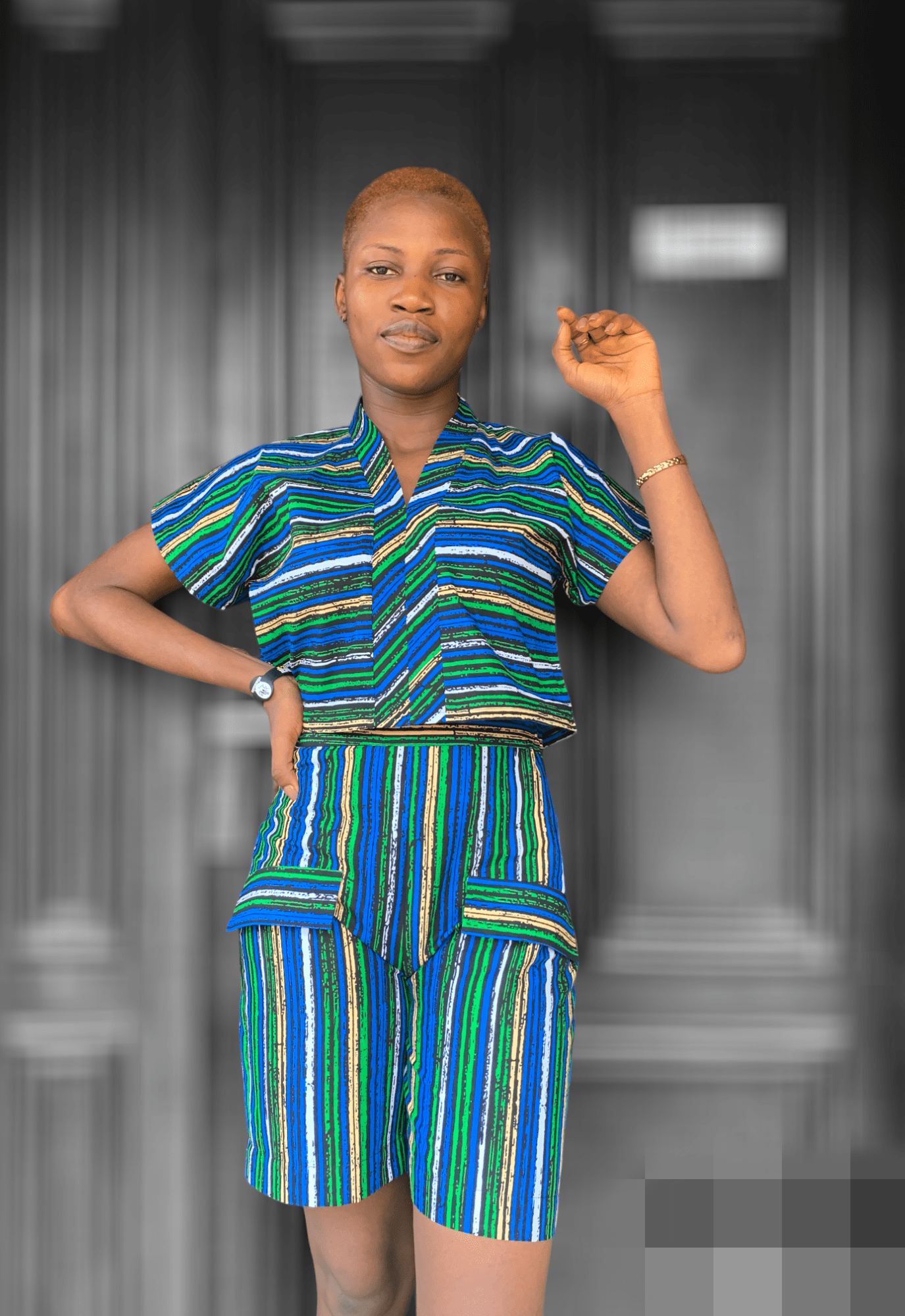 Laya Dual-Style Top Set – Ankara Print And Classic Black Combo