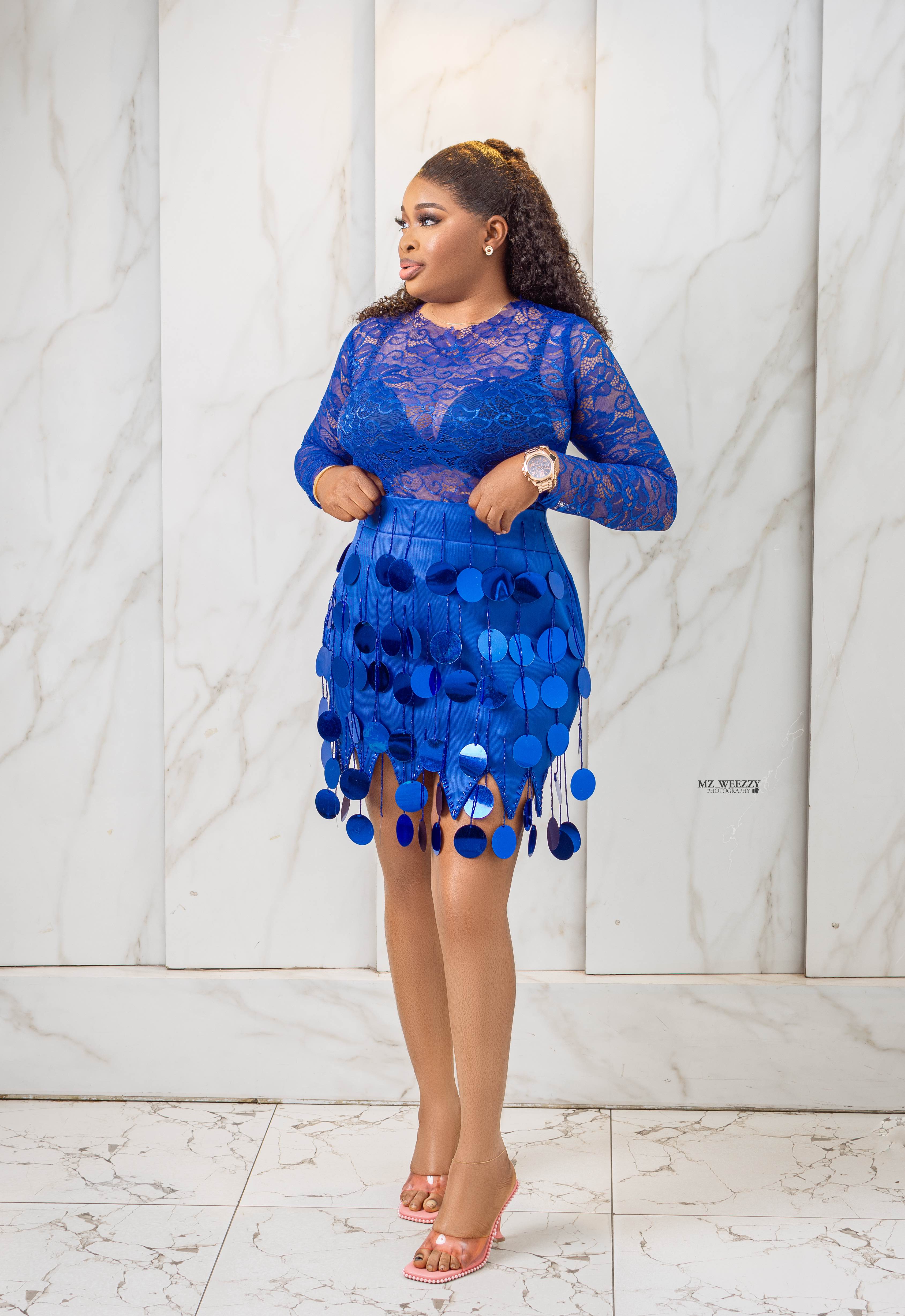 Sequins Skirt And Net Top