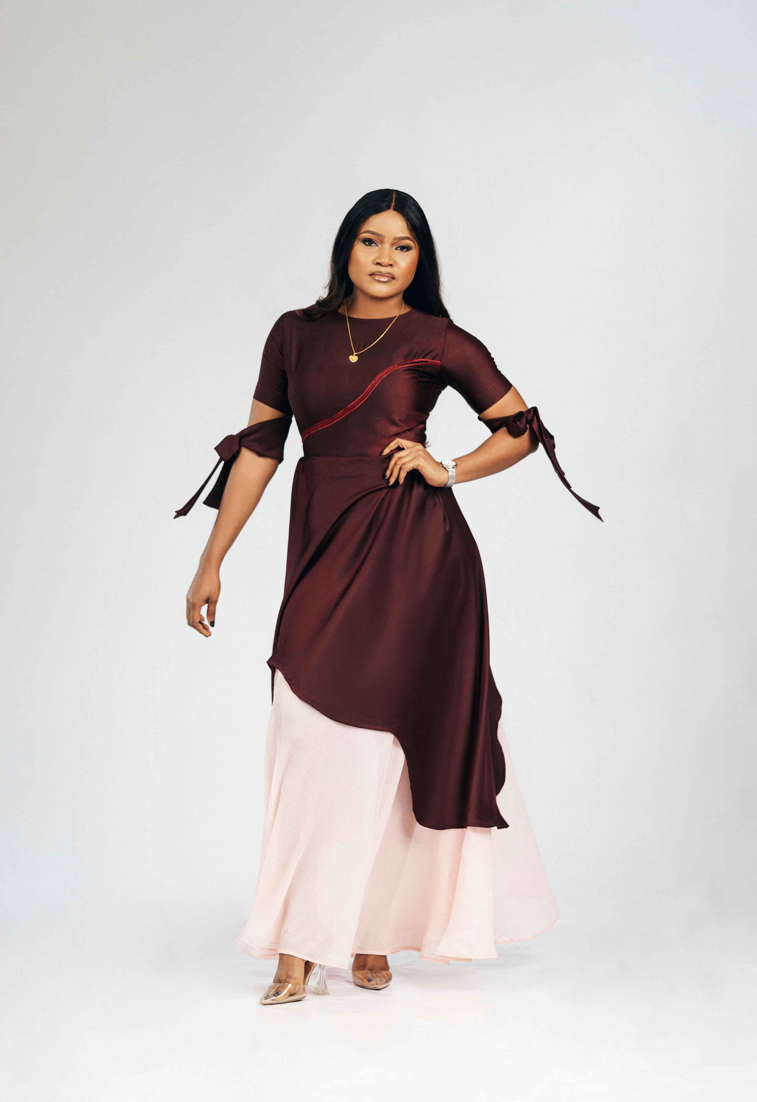 Mariposa Tie Sleeves A-Line Maxi Dress