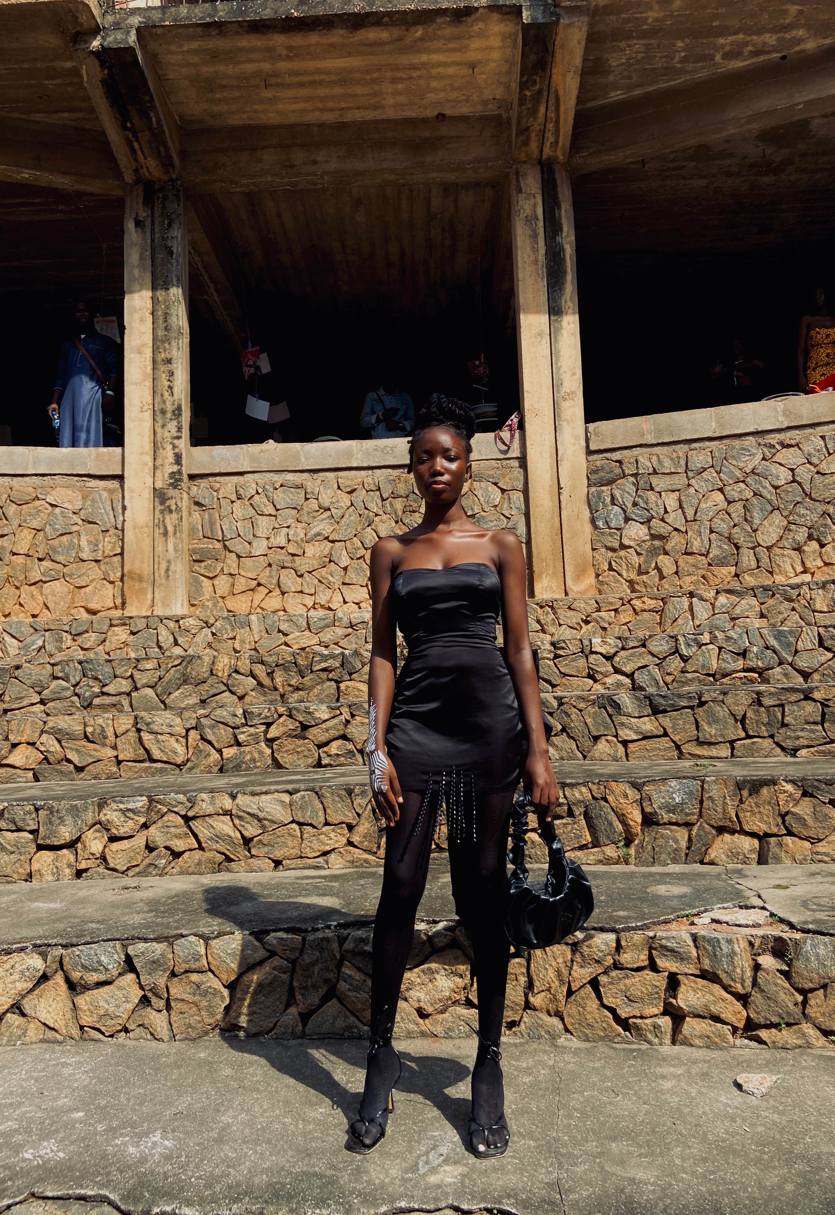 Noir Elegance Black Mini Dress With Statement Bow