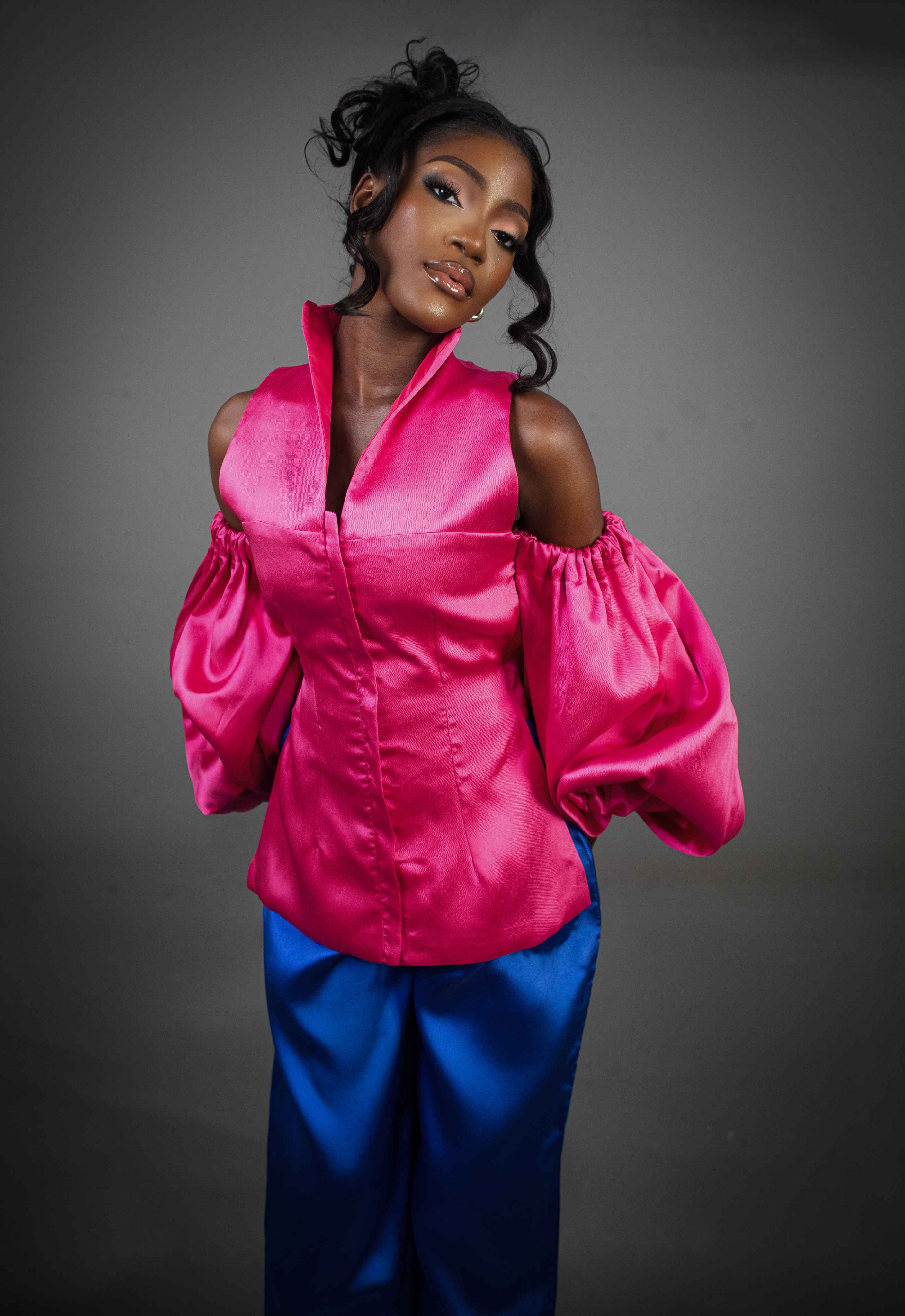 Neema Cold Shoulder High-Neck Top