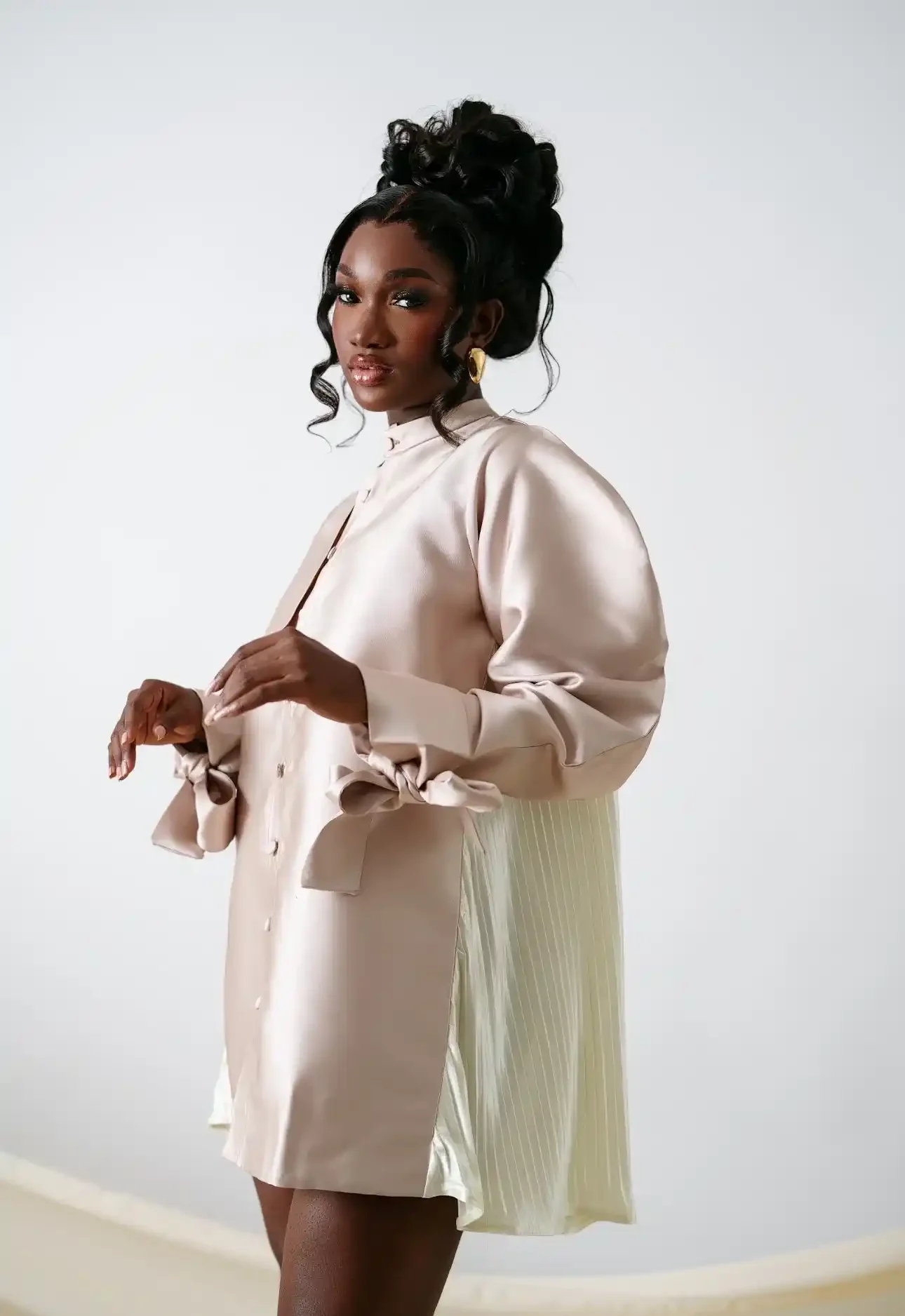 Nadia Shirt Dress With Front Flap And Back Pleat Detail