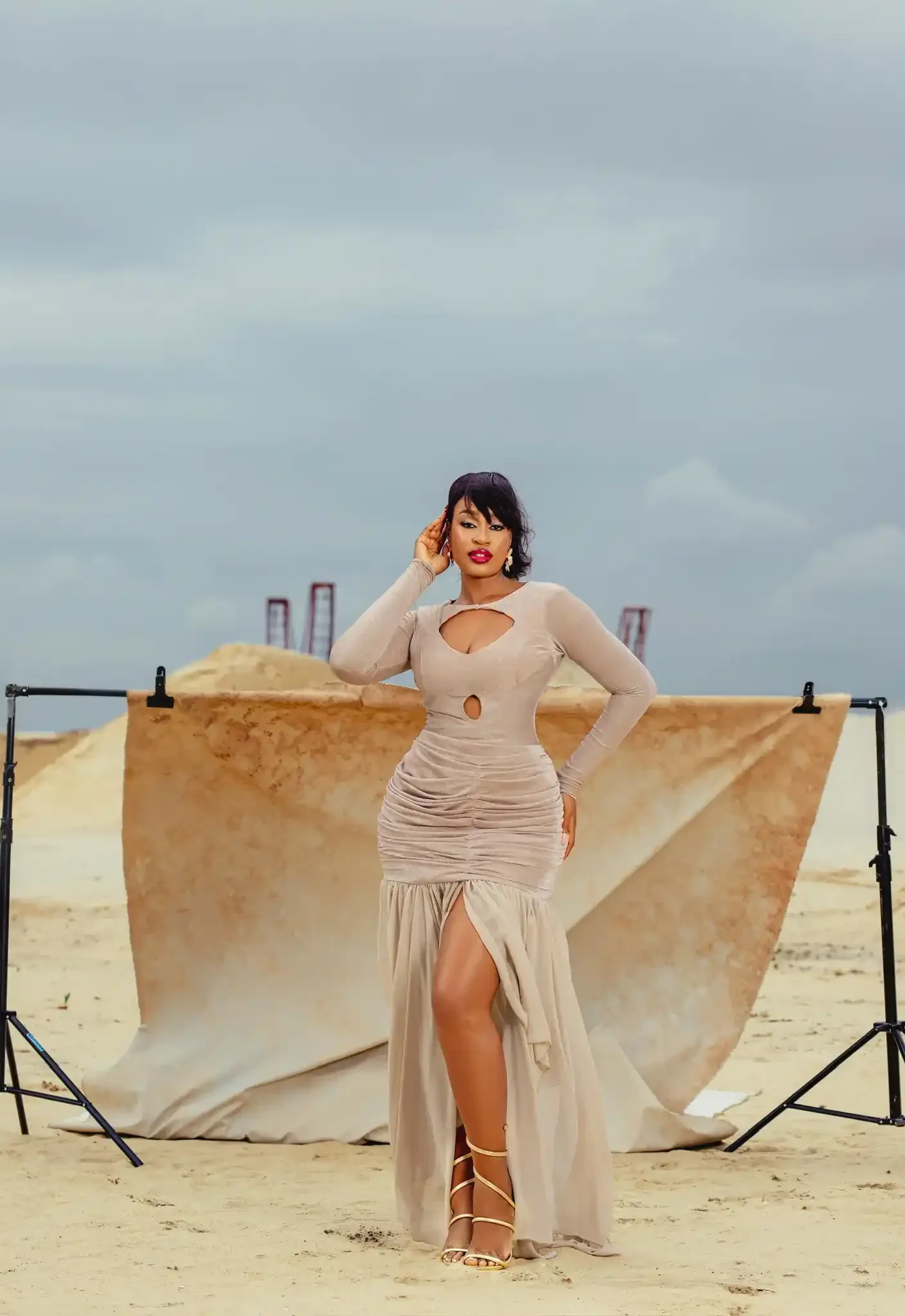 Octavia Dress With Mermaid Flare And Front Slit