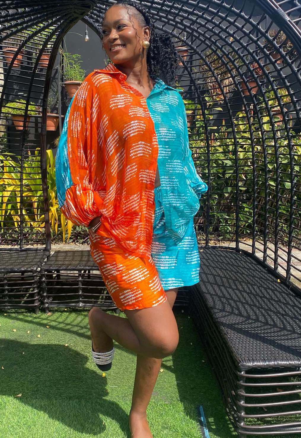 Lucia Silk and Chiffon Shirt and Shorts Set