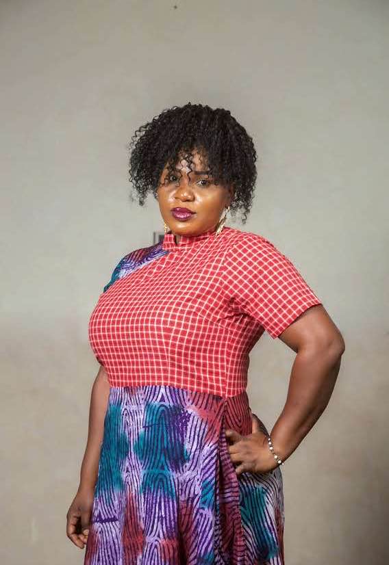 Tami Striped Cotton And Adire Panel Dress