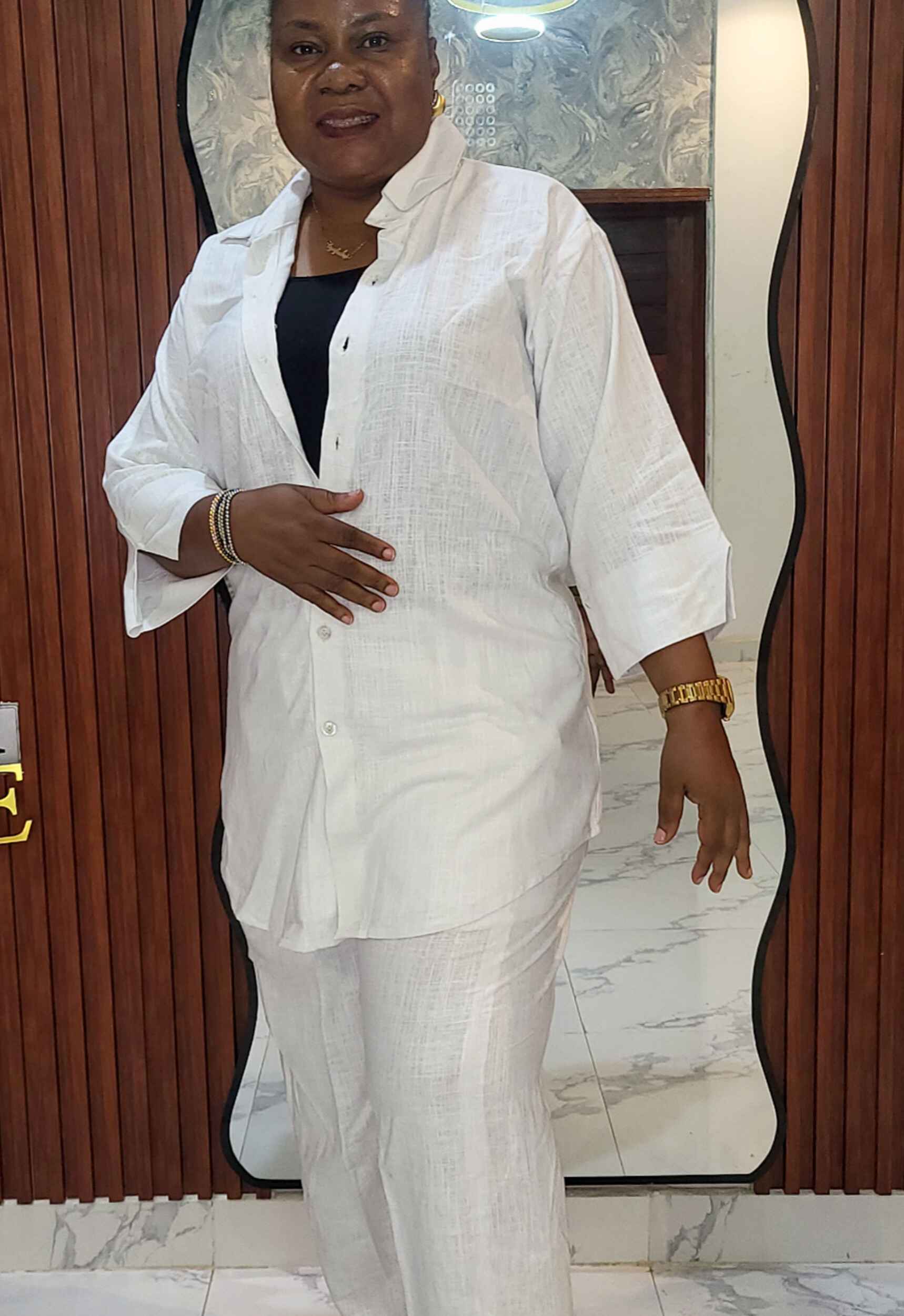 Savannah Breeze Linen Shirt And Pants Co-Ord Set - Eggshell