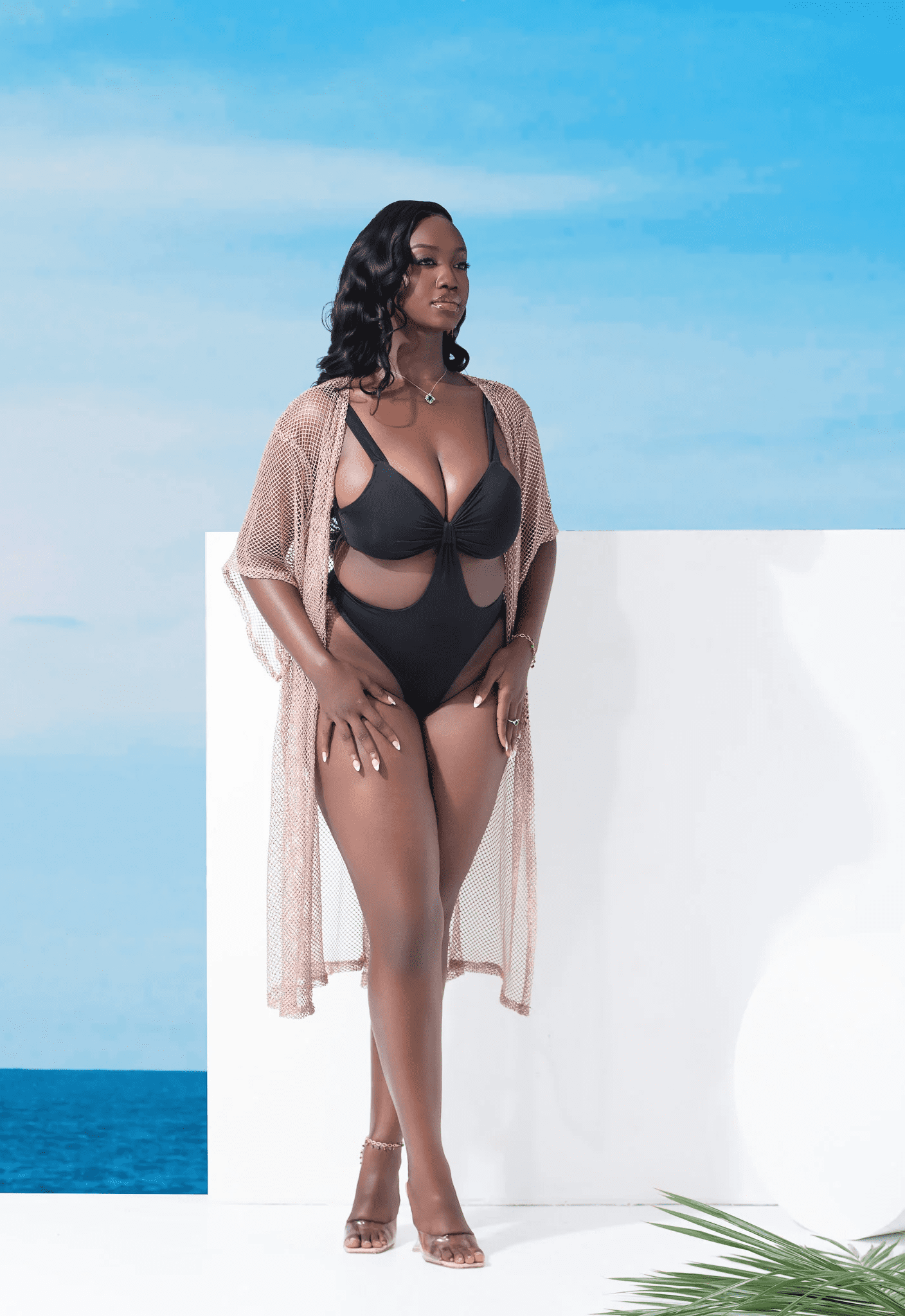 Liz Embellished Kimono Cover-Up – Luxury Resort Wear With Gold Accents