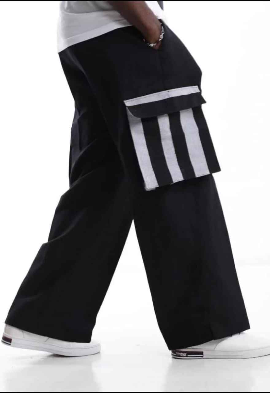 Ubuntu Denim Aso-Oke Cargo Trousers