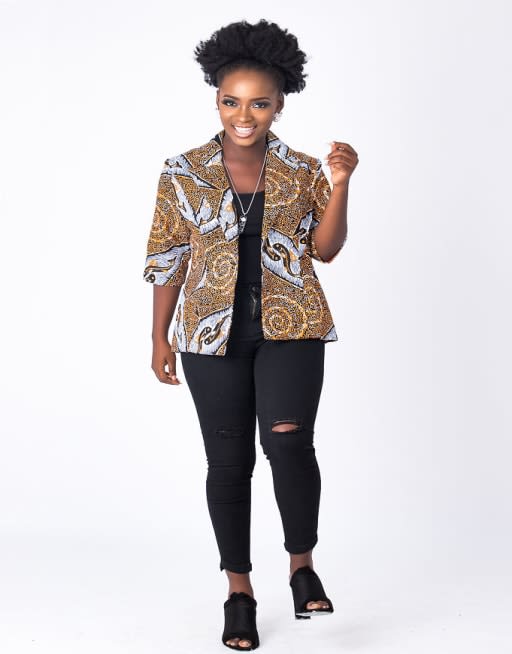 Fish Ankara Jacket – Structured Fit With Bold Print