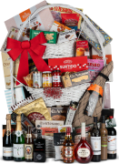Cesta de Navidad de sorteo 3 Pisos Nº49 - Jamón Serrano Bodega 6,5kg + Cava, Vinos y Conservas