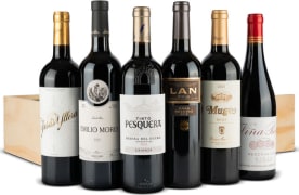 Estuche Madera 6 Vinos Nº106 - Selección Vino Tinto D.O Ribera del Duero y Rioja