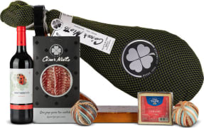 Jamonera Nº758N - Paleta Ibérica Cebo 4,5kg y embutido + Queso y Vino Tinto Yllera