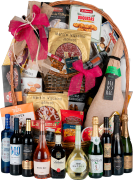 Cesta de Navidad 2 Pisos Nº42 - Jamón Serrano Bodega 6,5kg + Whisky, Vinos e Ibéricos