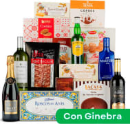 Lote Navidad Nº7 - Ginebra Master's 50cl y Surtido Vinos + Salchichón Ibérico y dulces