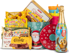 Lote de Navidad Naviniños Nº805 - Zumo Espumoso + Chocolates y Dulces Infantiles