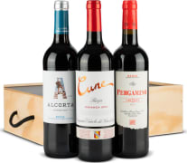 Estuche Vinos Navidad Nº95 - Caja Madera 3 Botellas Vino Tinto Crianza D.O Rioja