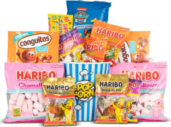 Cubo de Navidad Candy Nº584 - Surtido de Gominolas Haribo y Palomitas